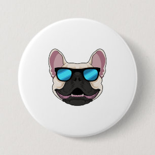 Bulldog mit Sonnenbrille Button