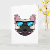 Bulldog mit Sonnenbrille Karte (Gelbe Blume)
