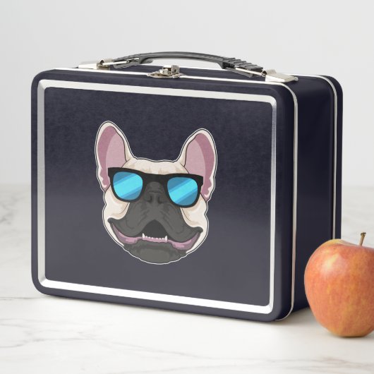 Bulldog mit Sonnenbrille Metall Brotdose (Beispiel)