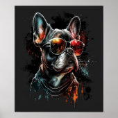 Bulldog mit Sonnenbrille Poster (Vorne)