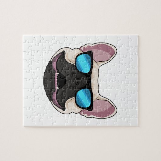 Bulldog mit Sonnenbrille Puzzle (Horizontal)