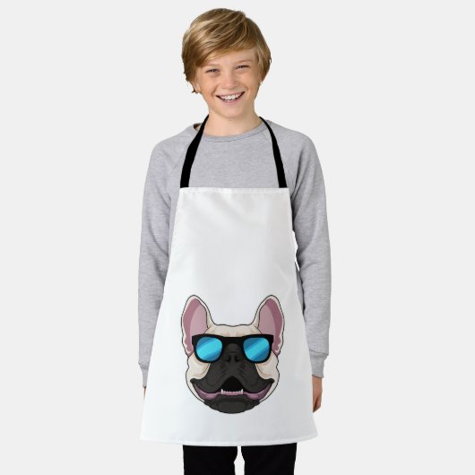 Bulldog mit Sonnenbrille Schürze (Getragen)