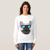 Bulldog mit Sonnenbrille Sweatshirt (Vorne ganz)
