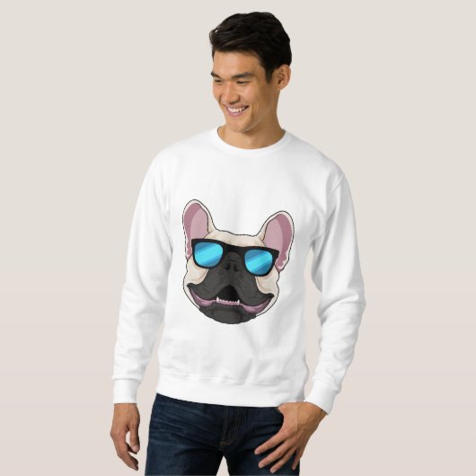 Bulldog mit Sonnenbrille Sweatshirt (Vorne ganz)