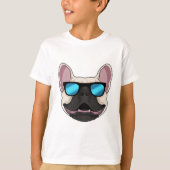 Bulldog mit Sonnenbrille T-Shirt (Vorderseite)