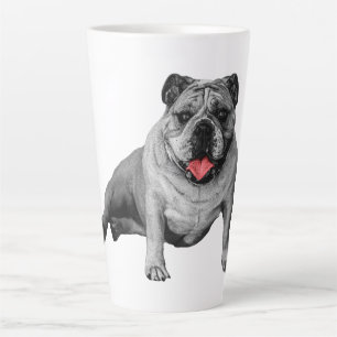 Bulldog mit spielerischen roten Akzenten Milchtasse