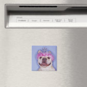 Bulldog mit Tiara Magnet (In Situ (Geschirrspüler))