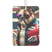 Bulldog mit Union Jack Jacket Autolufterfrischer (Rückseite)