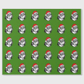 Bulldog mit Weihnachten-Weihnachtsmannmütze Geschenkpapier (Flach)