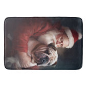 Bulldog mit Weihnachtsmann Badematte (Vorderseite)