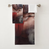 Bulldog mit Weihnachtsmann Badhandtuch Set (Insitu)