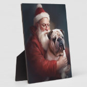 Bulldog mit Weihnachtsmann Fotoplatte (Seite)