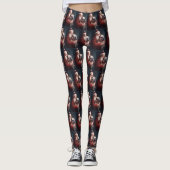 Bulldog mit Weihnachtsmann Leggings (Vorderseite)