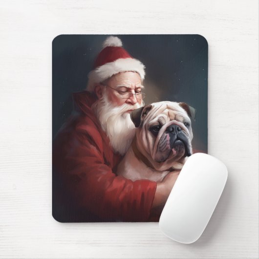 Bulldog mit Weihnachtsmann Mousepad (Mit Mouse)