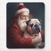 Bulldog mit Weihnachtsmann Mousepad (Vorne)