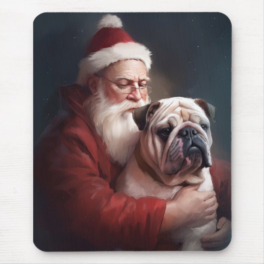 Bulldog mit Weihnachtsmann Mousepad (Vorne)