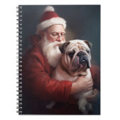 Bulldog mit Weihnachtsmann Notizblock (Vorderseite)
