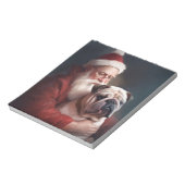 Bulldog mit Weihnachtsmann Notizblock (Rotiert)