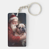 Bulldog mit Weihnachtsmann Schlüsselanhänger (Rückseite)