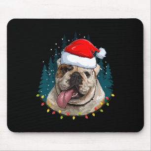 Bulldog mit Weihnachtsmannmütze Xmas - Bulldog Lie Mousepad