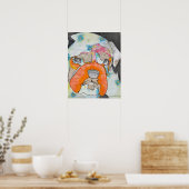Bulldog Mixed Media Collage Poster (Küche)