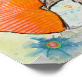 Bulldog Mixed Media Collage Poster (Ecke)
