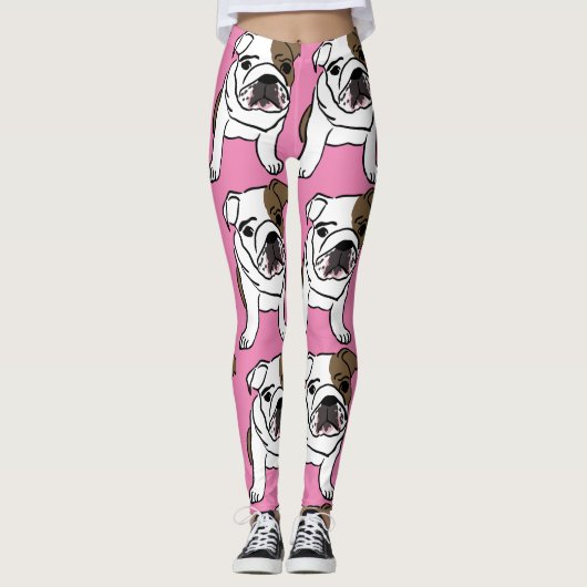 BULLDOG MOPS HUND YOGA PANS LEGGINGS (Vorderseite)
