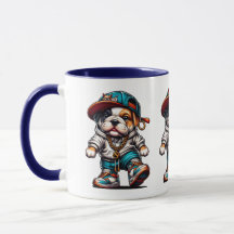 Bulldog-Mug im Street-Style