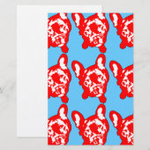 Bulldog-Muster Briefpapier (Vorne/Hinten)