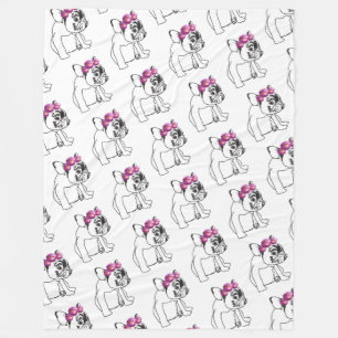 Bulldog-Muster Fleece Blanket