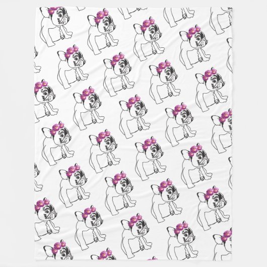 Bulldog-Muster Fleece Blanket (Vorderseite)