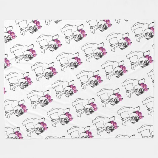 Bulldog-Muster Fleece Blanket (Vorderseite (Horizontal))