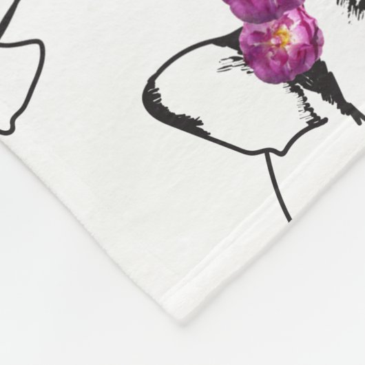 Bulldog-Muster Fleece Blanket (Ecke)