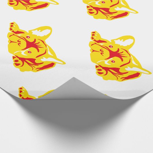 Bulldog-Muster Geschenkpapier (Ecke)