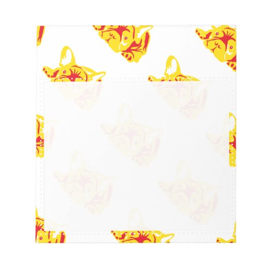 Bulldog-Muster Notizblock (Vorderseite)