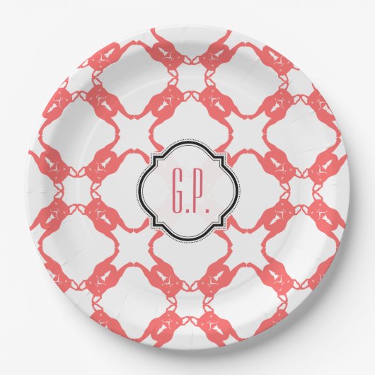 Bulldog-Muster Platin Pappteller (Vorderseite)