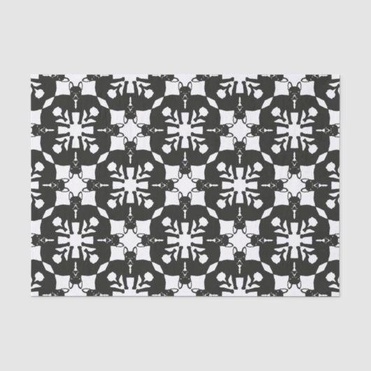 Bulldog-Muster schwarz Seidenpapier (Vorderseite)