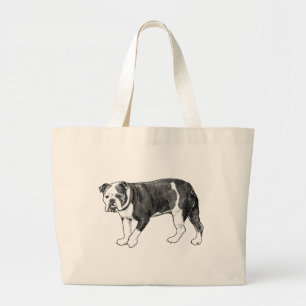 Bulldog Mutigkeit, Manga-Punkt-Tasche Jumbo Stoffbeutel