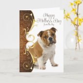 Bulldog-Muttertagskarte Karte (Gelbe Blume)