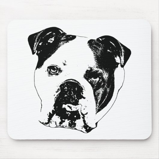 Bulldog Nah-up Holiday Tasse Mousepad (Vorne)