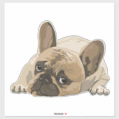 BULLDOG NIEDLICH PUPPY BIG DIE STICKER 4 AUTO (Blatt)