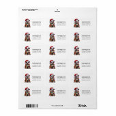 Bulldog Niedlich Watercolor Hunde Weihnachtswünsch Adressaufkleber (Vorne)