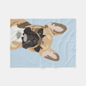 Bulldog | Niedlicher französischer Name Fleecedecke (Vorderseite (Horizontal))