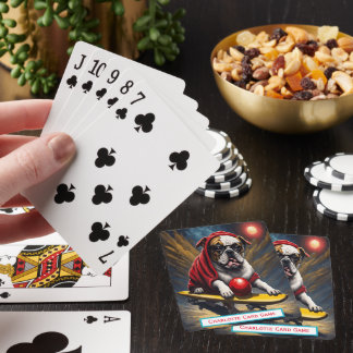 Bulldog Night Skate Monogram Go Fish Game Spielkarten
