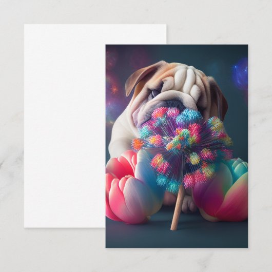 BULLDOG NOTE CARD DANKESKARTE (Vorne/Hinten)