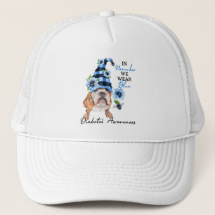 Bulldog November Wir tragen Blaues Diabetes-Bewuss Truckerkappe