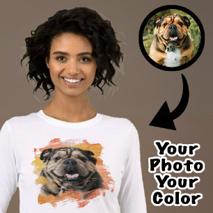 Bulldog oder Dein Foto Grunge Hundemama Tri-Blend Shirt