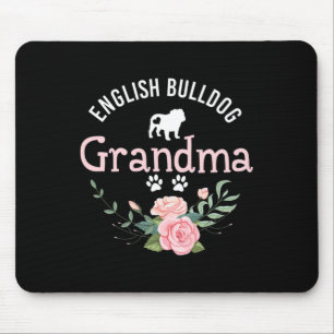 Bulldog Oma gibt Frauen Niedlichen Hund Lover Chri Mousepad
