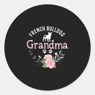 Bulldog Oma spendet Niedlichen Hund über Weihnacht Runder Aufkleber