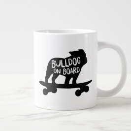 Bulldog on Board Skateboarding Dog Silhouette Jumbo-Tasse